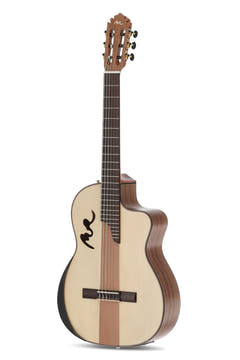 Manuel Rodriguez Elettroacustica Café Cortado Cutaway - Noce fiammato (satinato)