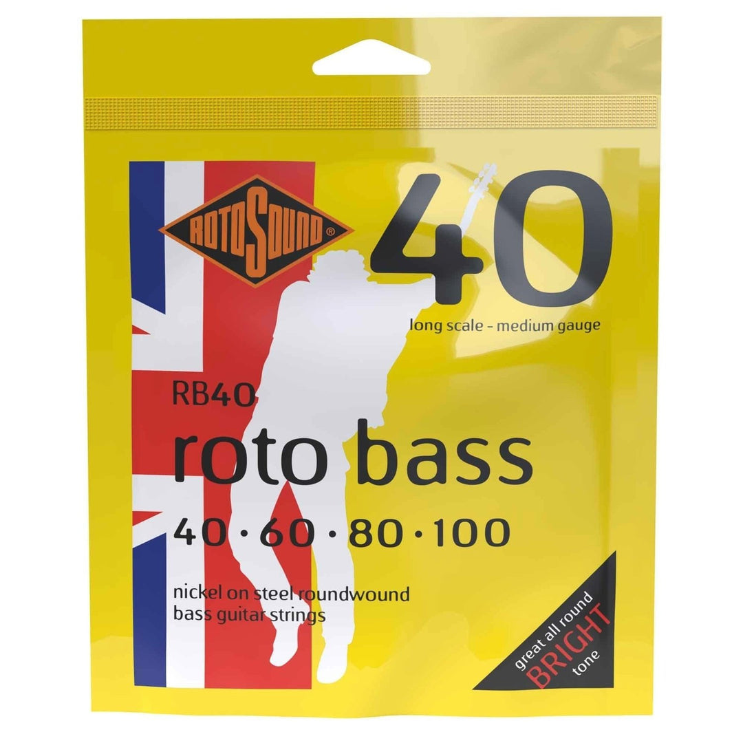 Rotosound Corde per basso elettrico Roto Bass - Set 4 corde Nickel Medium 40-100 (RB40)