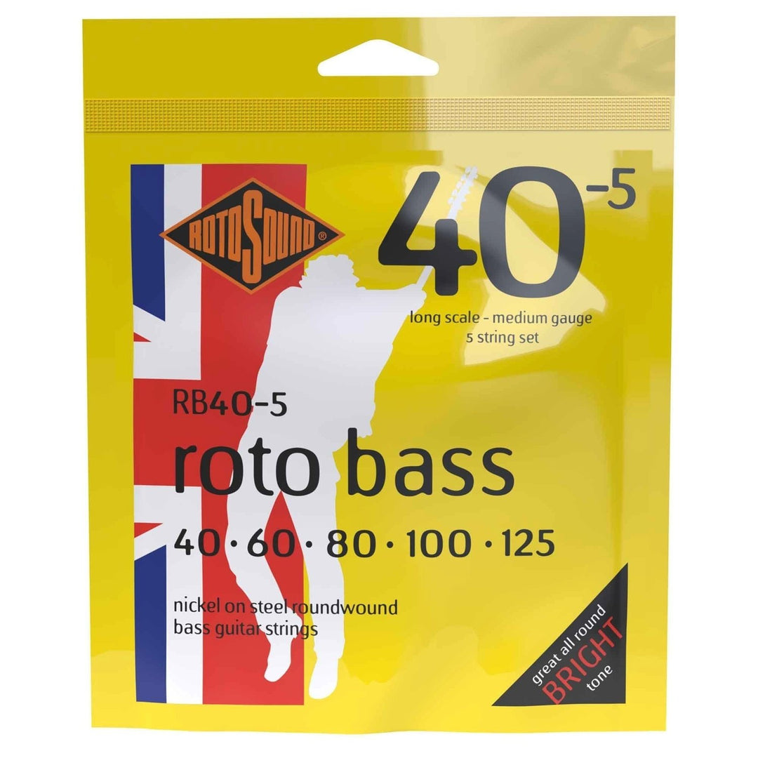 Rotosound Corde per basso elettrico Roto Bass - Set 5 corde Nickel Standard 40-125 (RB40-5)