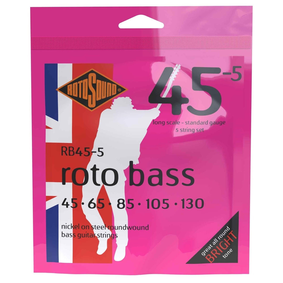 Rotosound Corde per basso elettrico Roto Bass - Set a 5 corde Nickel Standard 45-130 (RB45-5)
