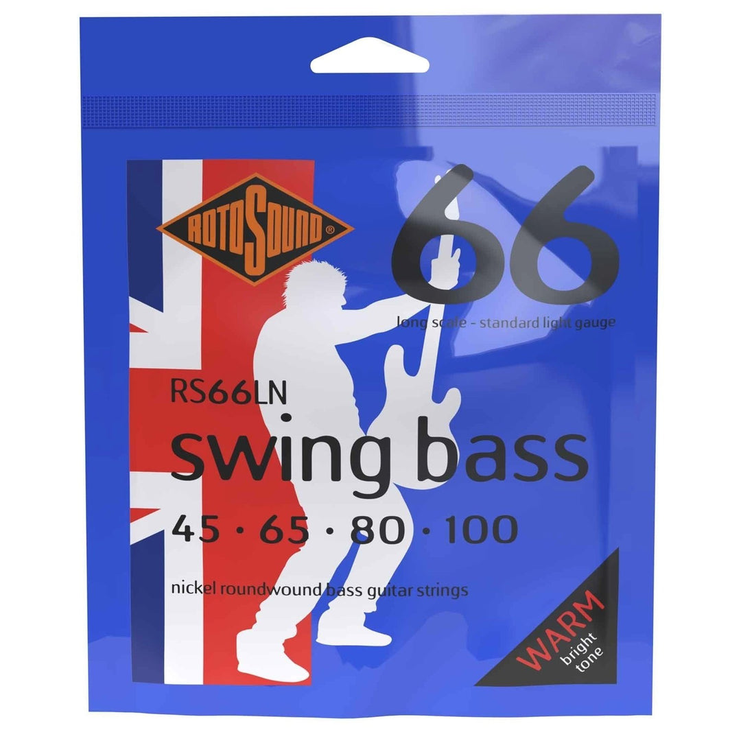 Rotosound Corde per basso elettrico Swing Bass 66 - Set 4 corde Nickel Standard Light 45-100 (RS66LN)