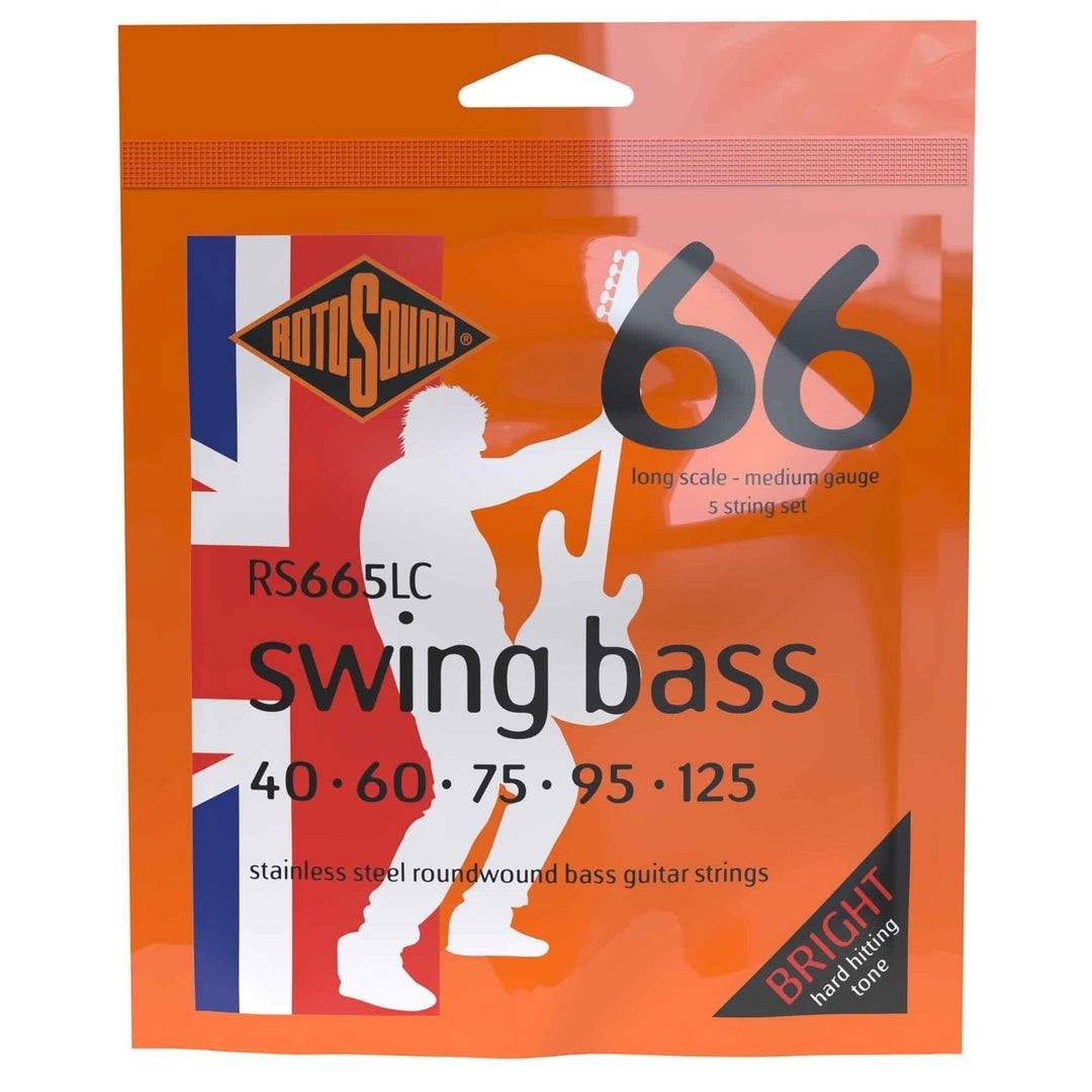 Rotosound Corde per E-Bass Swing Bass 66 - set 5 corde Stainless Steel Medium 40-125 (RS665LC)