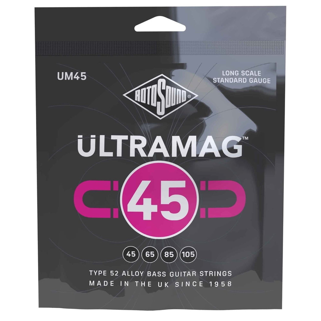 Rotosound Corde per basso elettrico Ultramag - Set di 4 corde Standard 45-105 (UM45)