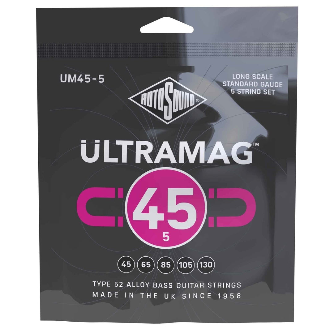 Rotosound Corde per basso elettrico Ultramag - Set 5 corde Standard 45-130 (UM45-5)