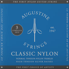 Augustine Corde per chitarra classica Classic Label - 3 x set Classic Blue (normale/alta)