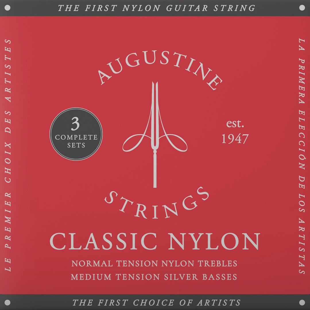 Augustine Strings for classic chitarre Classic Label - 3 x Set Classic Red (normal/medium)