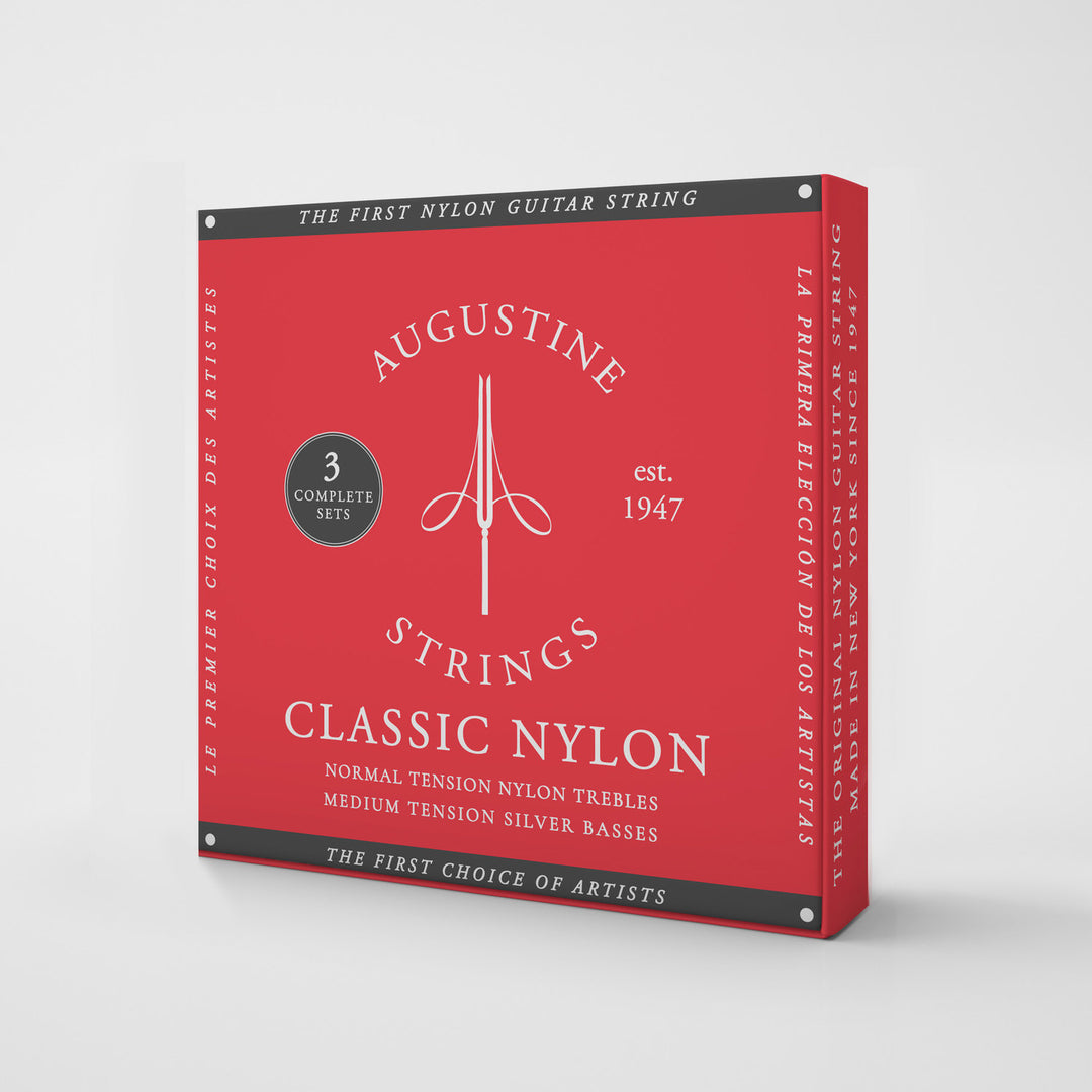 Augustine Strings for classic chitarre Classic Label - 3 x Set Classic Red (normal/medium)