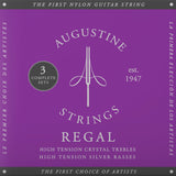 Augustine Strings for classic guitar Regal Crystal Nylon high - 3 x Set Regal Blue (high/high)