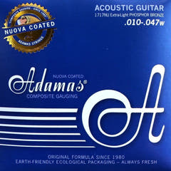 Adamas Strings for Acoustic Guitar Nuova phosphor bronze coated - Adatto anche a persone allergiche (1717NU)