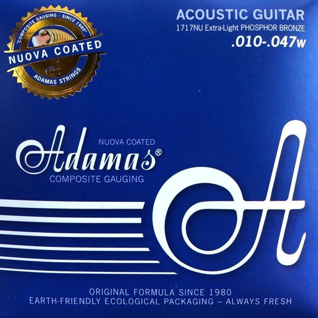 Adamas Strings for Acoustic Guitar Nuova phosphor bronze coated - Adatto anche a persone allergiche (1717NU)