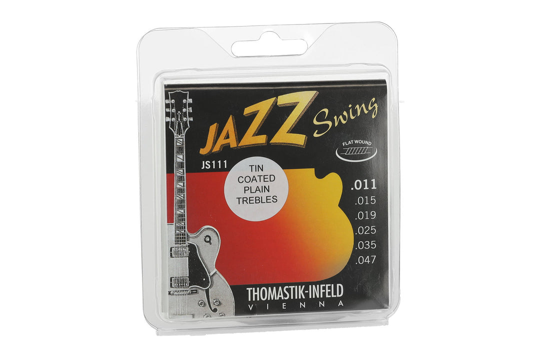 Corde Thomastik-Infeld per chitarra elettrica Jazz Swing Series Nickel Flat Wound - Set 011 flatwound stagnato (JS111T)