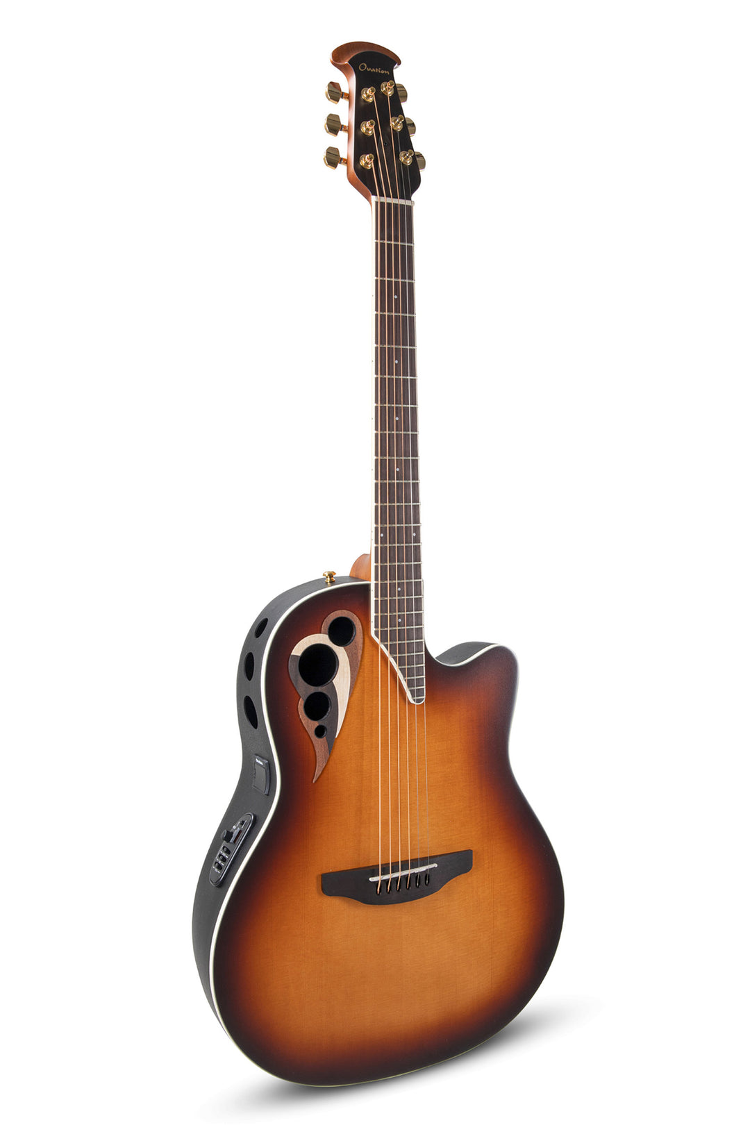 Ovation E-Acoustic Chitarre Celebrity Elite Deluxe Deep Contour - Vintage Sunburst Satin (CDX40-1-G)