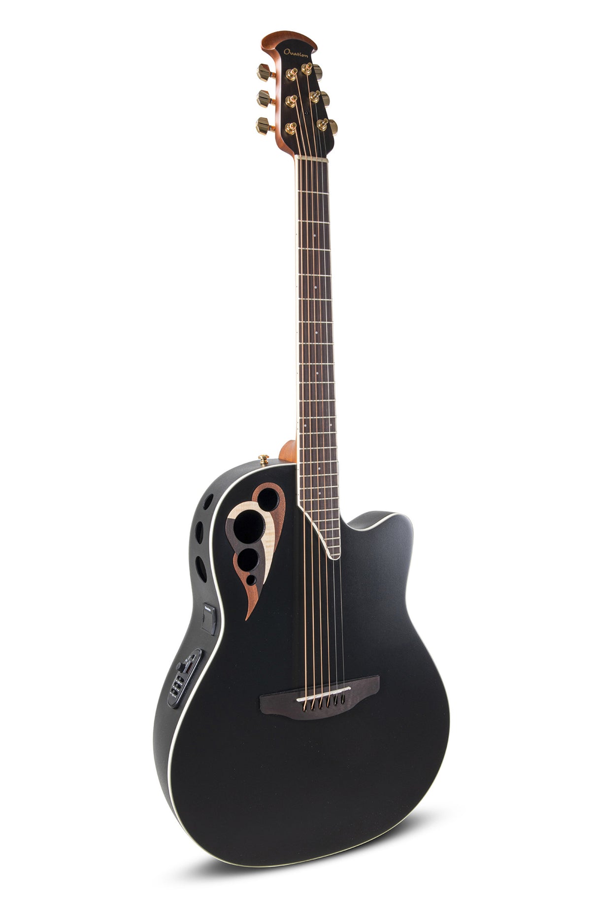 Ovation E-Acoustic Guitar Celebrity Elite Deluxe Deep Contour - Black Satin (CDX40-5-G)