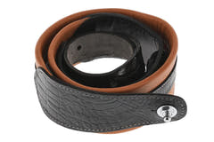 GEWA Guitar Straps Prestige 65 padded Security Locks - sabbia asciutta/nero