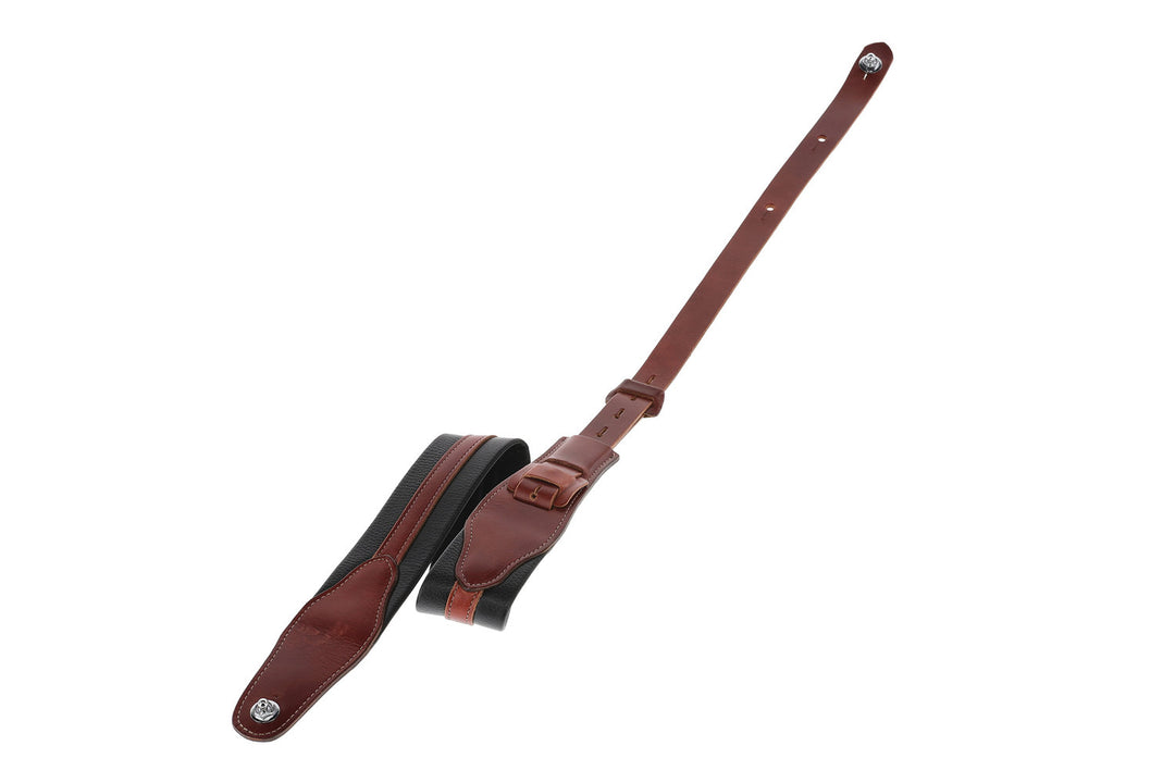 GEWA tracolle per chitarre Prestige 65 imbottite Security Locks - nero coccodrillo/marrone