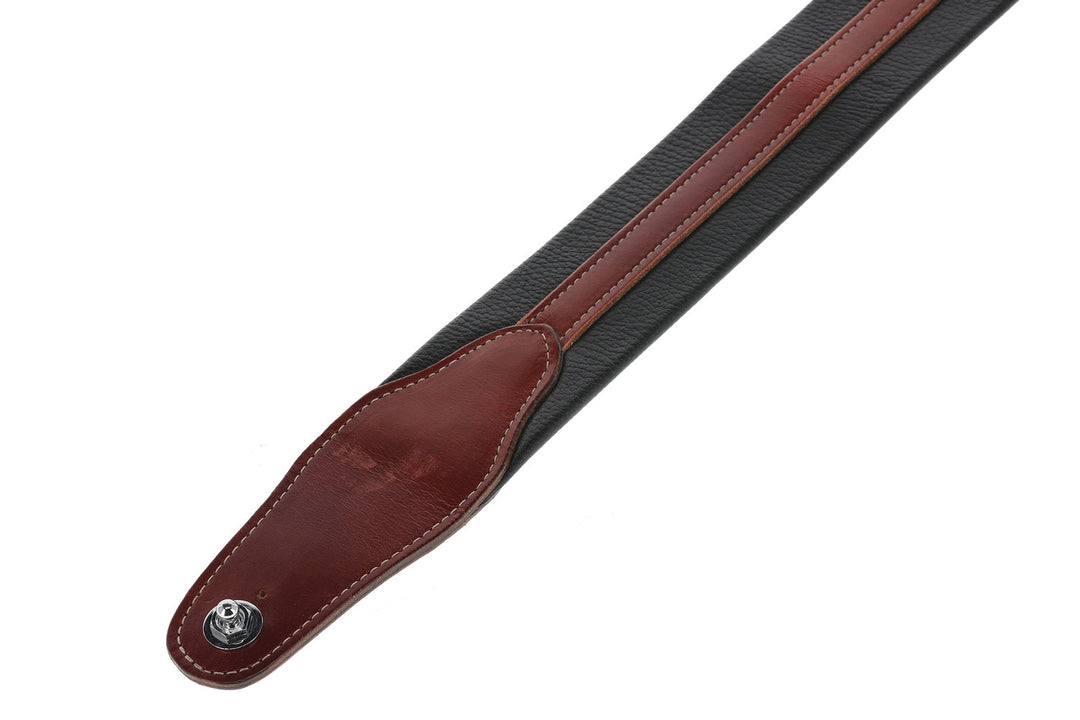 GEWA tracolle per chitarre Prestige 65 imbottite Security Locks - nero coccodrillo/marrone