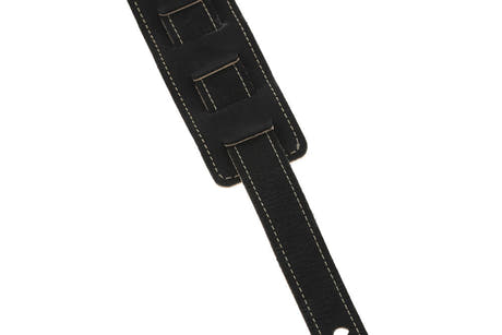 GEWA Regular 70 tracolla per chitarra in pelle, Satin Black