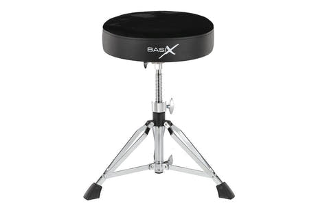 Basix DT-400 sgabello per batteria con seduta rotonda, da 43 a 69 cm