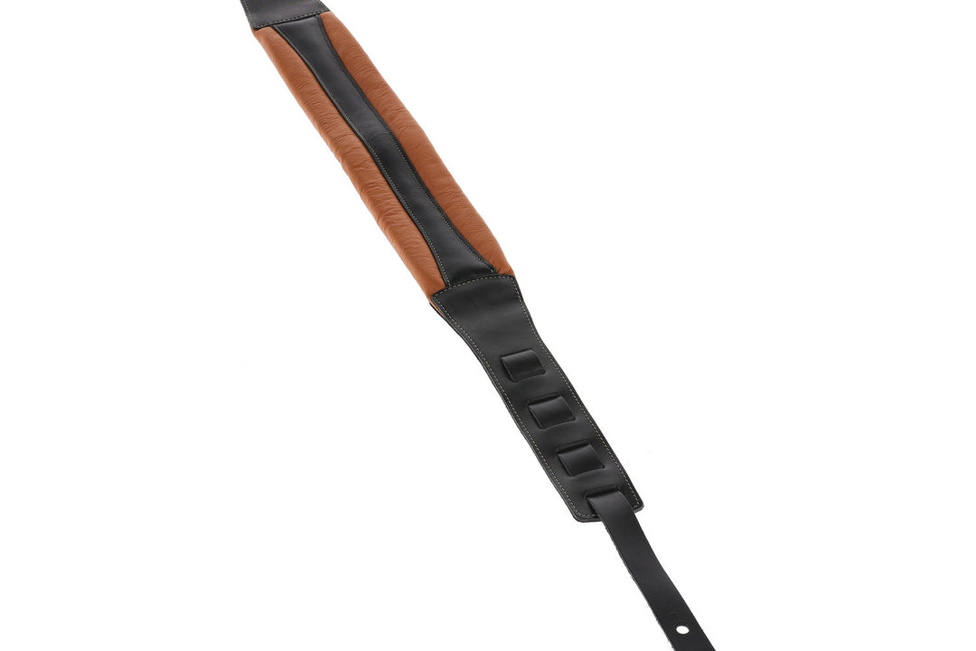 GEWA Guitar Straps Prestige 85 padded Security Locks - sabbia asciutta/nero