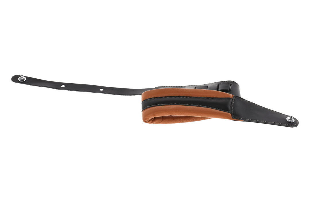 GEWA Guitar Straps Prestige 85 padded Security Locks - sabbia asciutta/nero