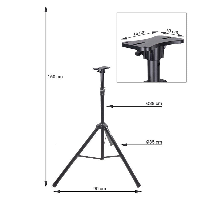 Wind-Up stand per altoparlante 130-210cm (70 kg)