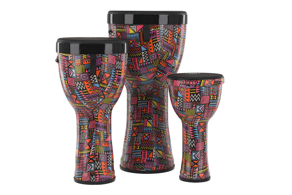 GEWA Liberty series set di djembè impilabili 8", 10" e 12", Abstract
