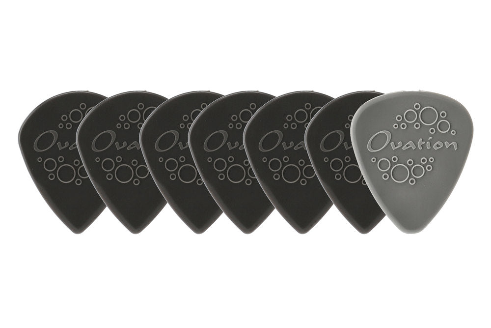Plettri Ovation Diamond Grip Sharp Tip 1,40 mm, onyx black, 7 pz.