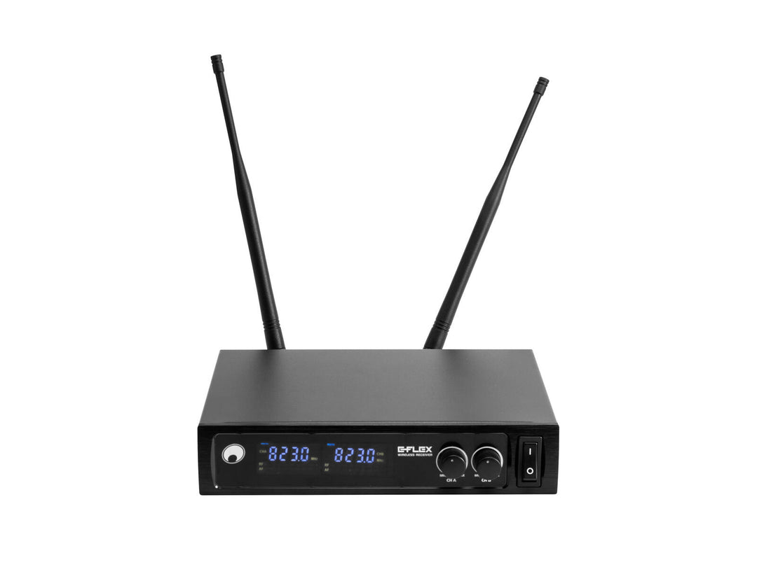 OMNITRONIC UHF E-FLEX 2, sistema microfonico wireless 823-832/863-865 MHz