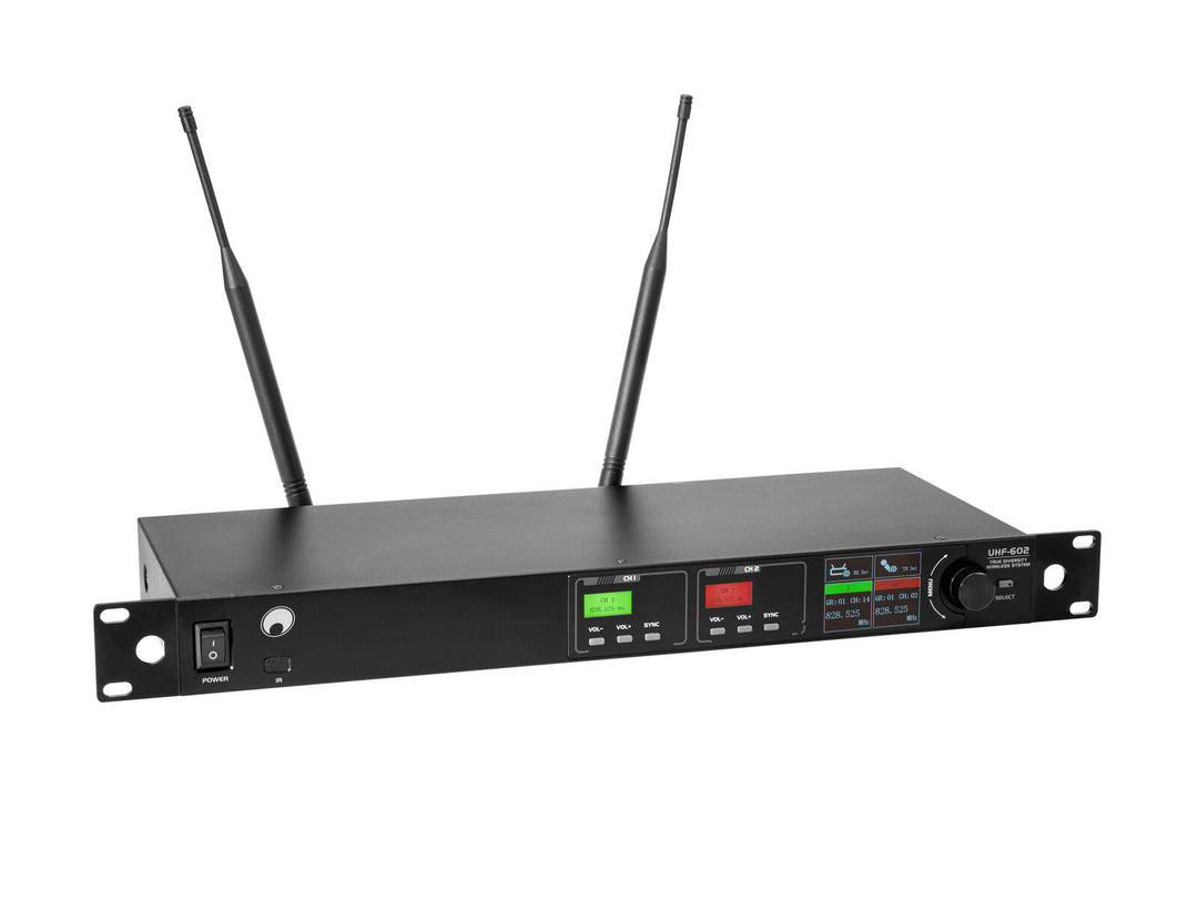 OMNITRONIC UHF-602 Sistema microfonico wireless a 2 canali 520-554 MHz