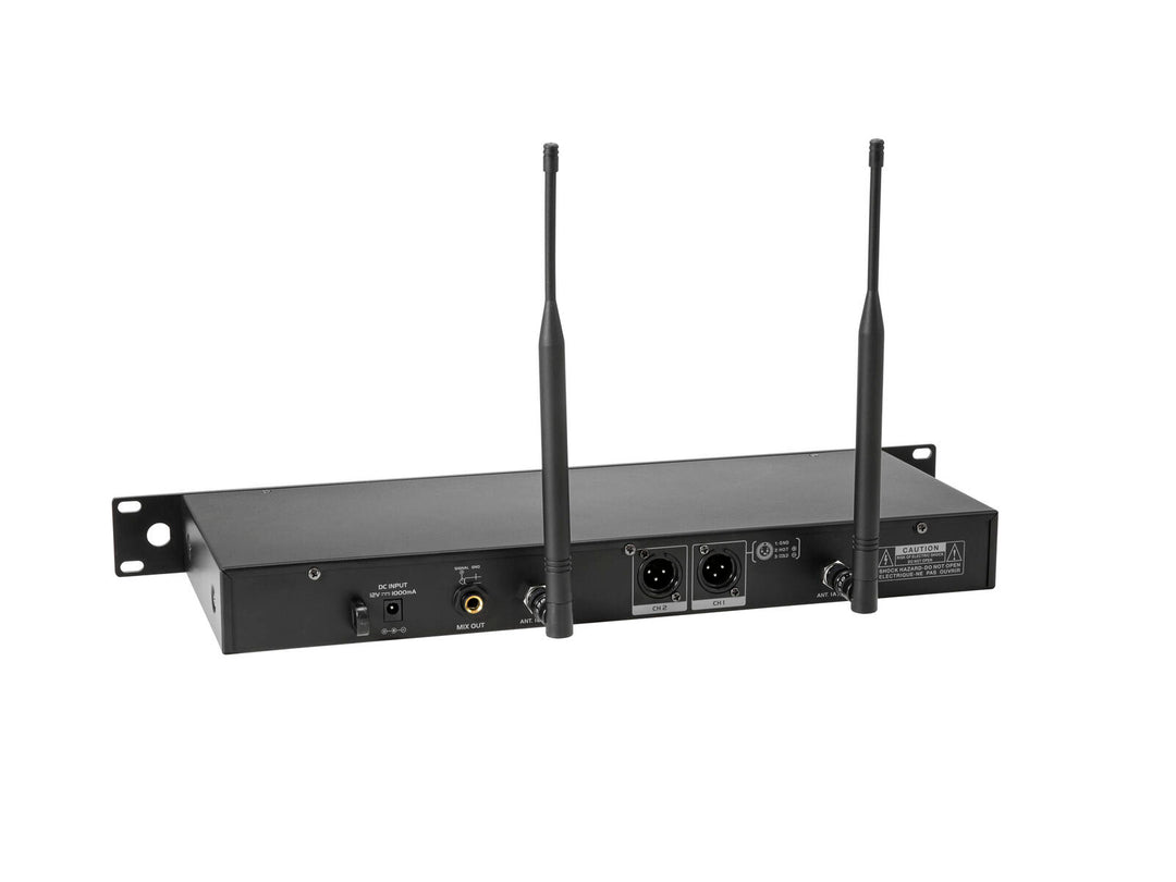 OMNITRONIC UHF-602 Sistema microfonico wireless a 2 canali 520-554 MHz