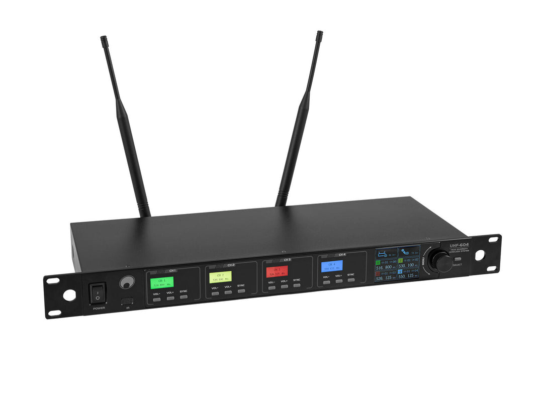 OMNITRONIC UHF-604 Sistema wireless per Microfoni a 4 canali 520-554 MHz