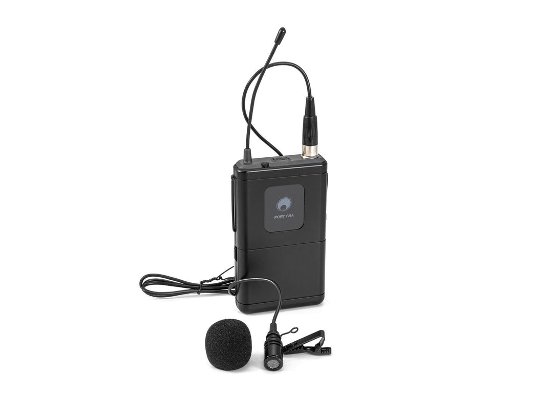 OMNITRONIC Set PORTY-8A Drahtlos-PA-System + Trasmettitore Bodypack incl. Microfono Lavalier + Soft bag