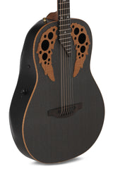 Adamas E-Acoustic Guitar ADAMAS U581T-FM Mid-Depth Non-Cutaway - Black Satin Copper Metal Flake (U581T-FM-G)