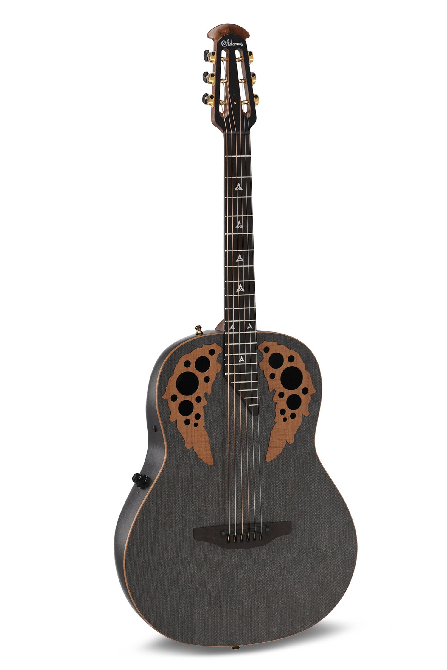 Adamas E-Acoustic Guitar ADAMAS U581T-FM Mid-Depth Non-Cutaway - Black Satin Copper Metal Flake (U581T-FM-G)