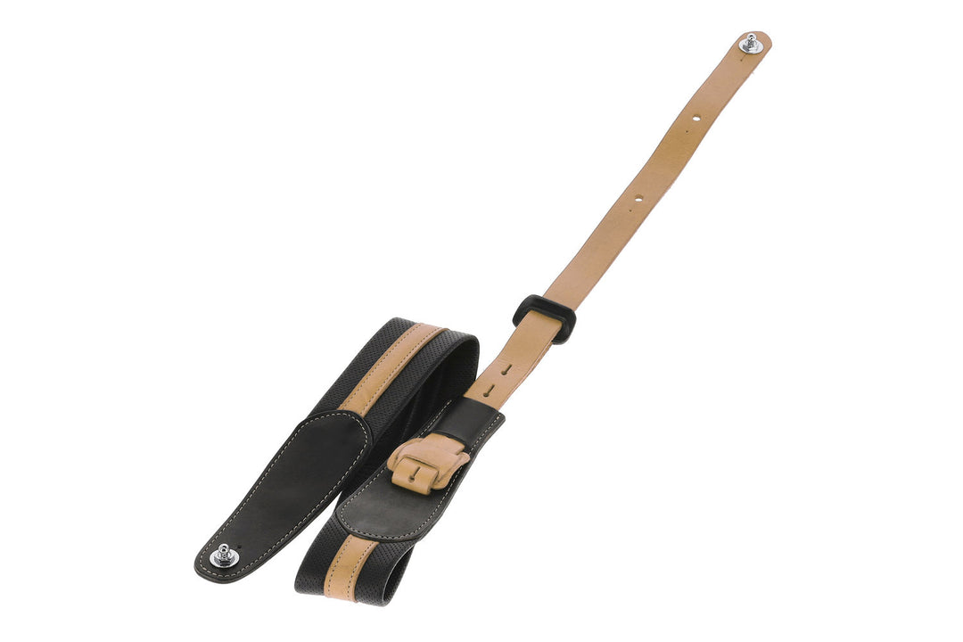 GEWA Chitarre Straps Prestige 65 padded Security Locks - black punctured/brown