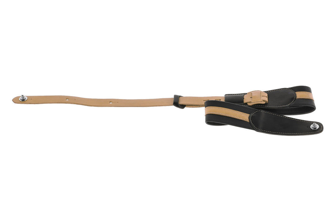 GEWA Chitarre Straps Prestige 65 padded Security Locks - black punctured/brown