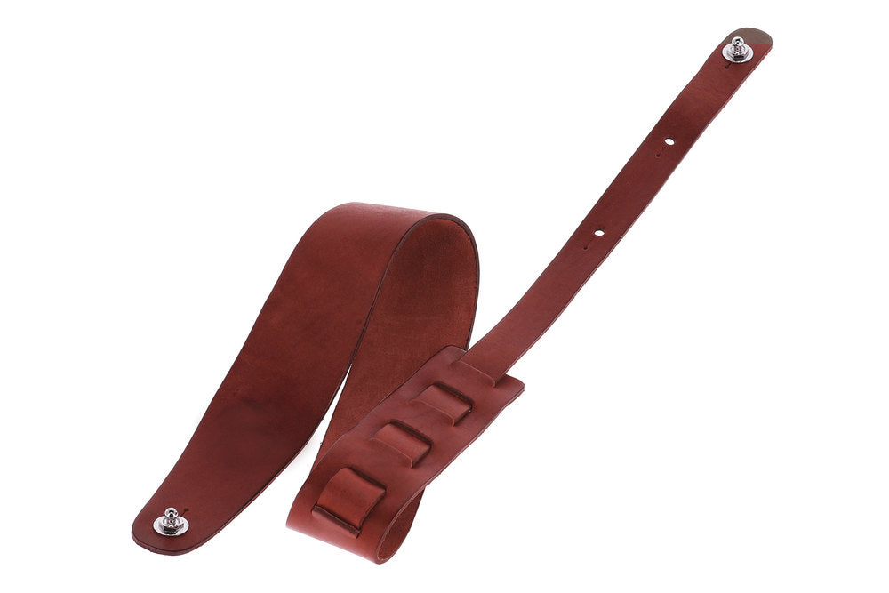 GEWA Premium Plain 70 tracolla per chitarra con Security Locks, rosso bruna