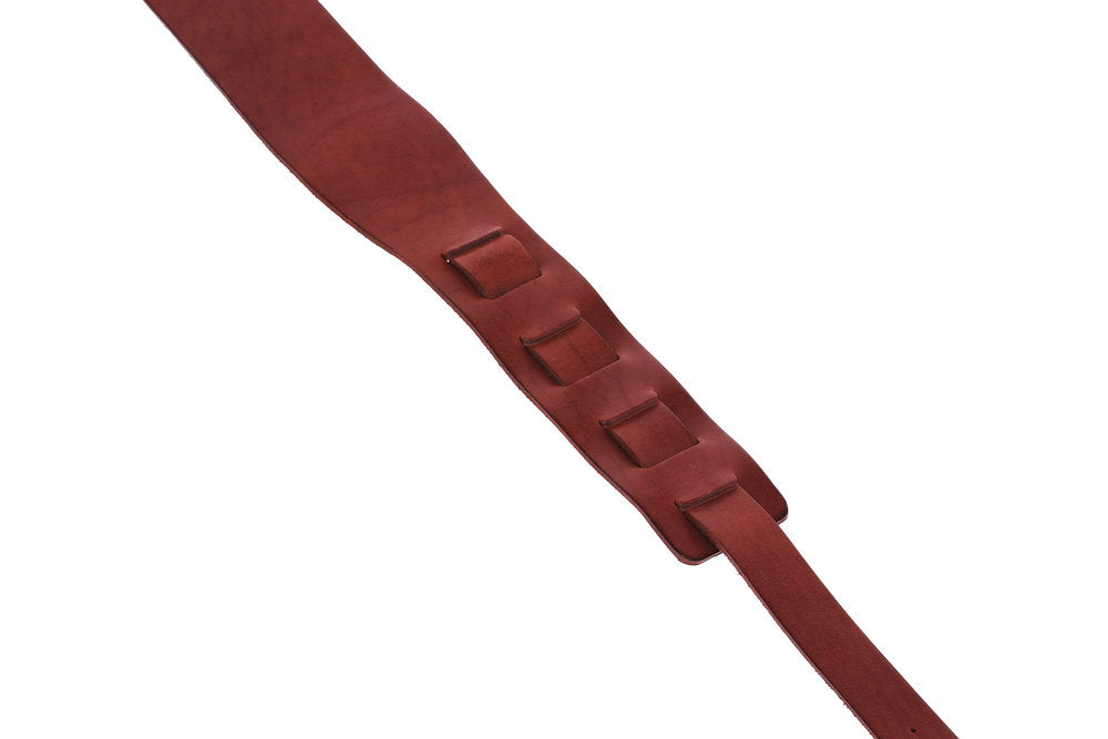 GEWA Premium Plain 70 tracolla per chitarra con Security Locks, rosso bruna