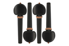 Pioli per violino GEWA Hill in ebano, 4/4, bottone beige, 4 pz.