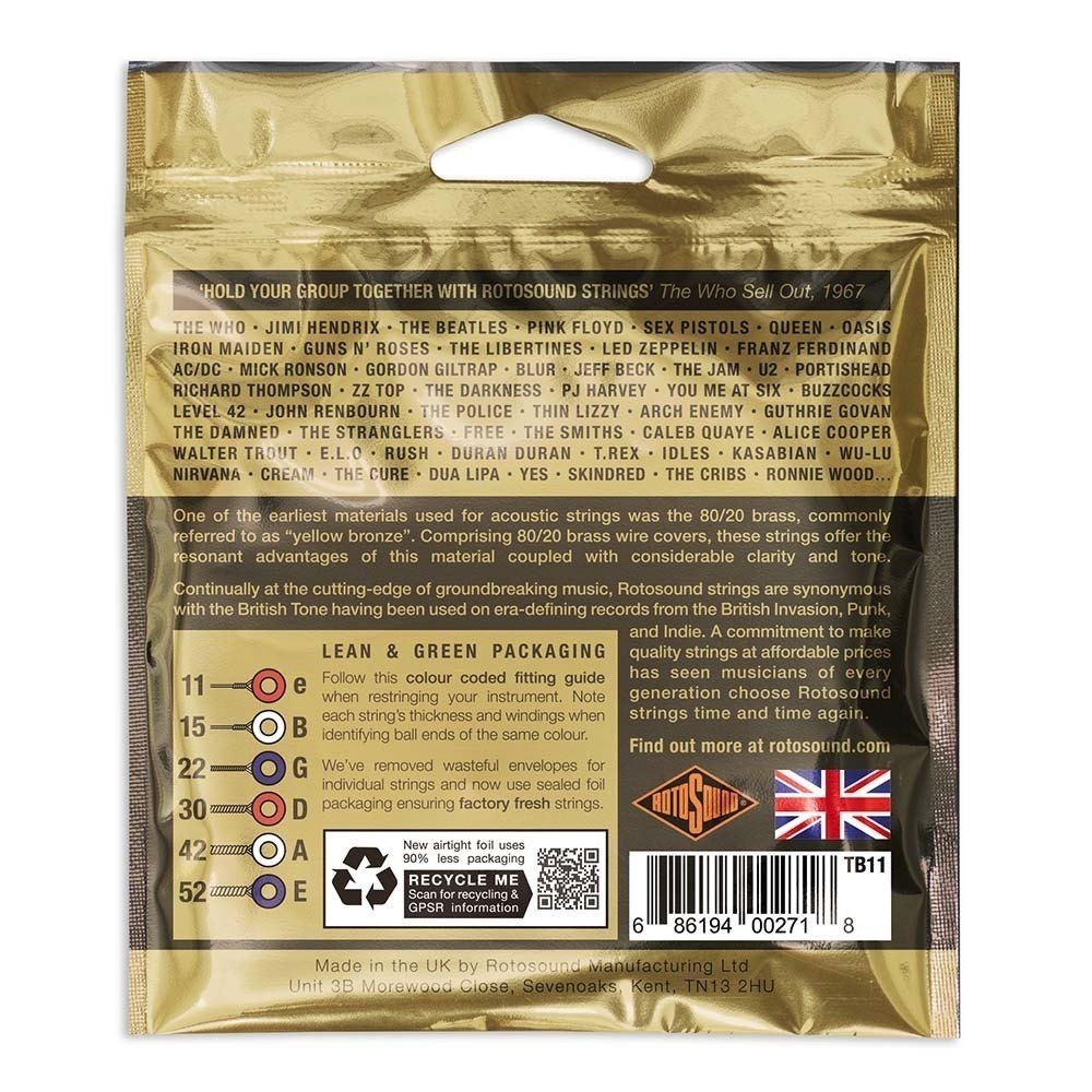 Rotosound Tru Bronze TB11 corde per chitarra western 11-52