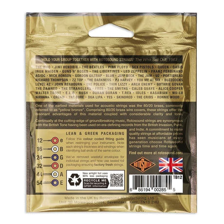 Rotosound Tru Bronze TB12 corde per chitarra western 12-54