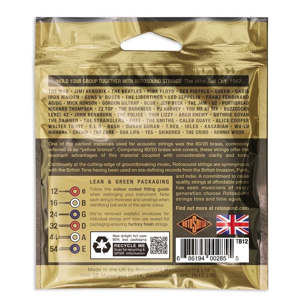 Rotosound Tru Bronze TB12 corde per chitarra western 12-54