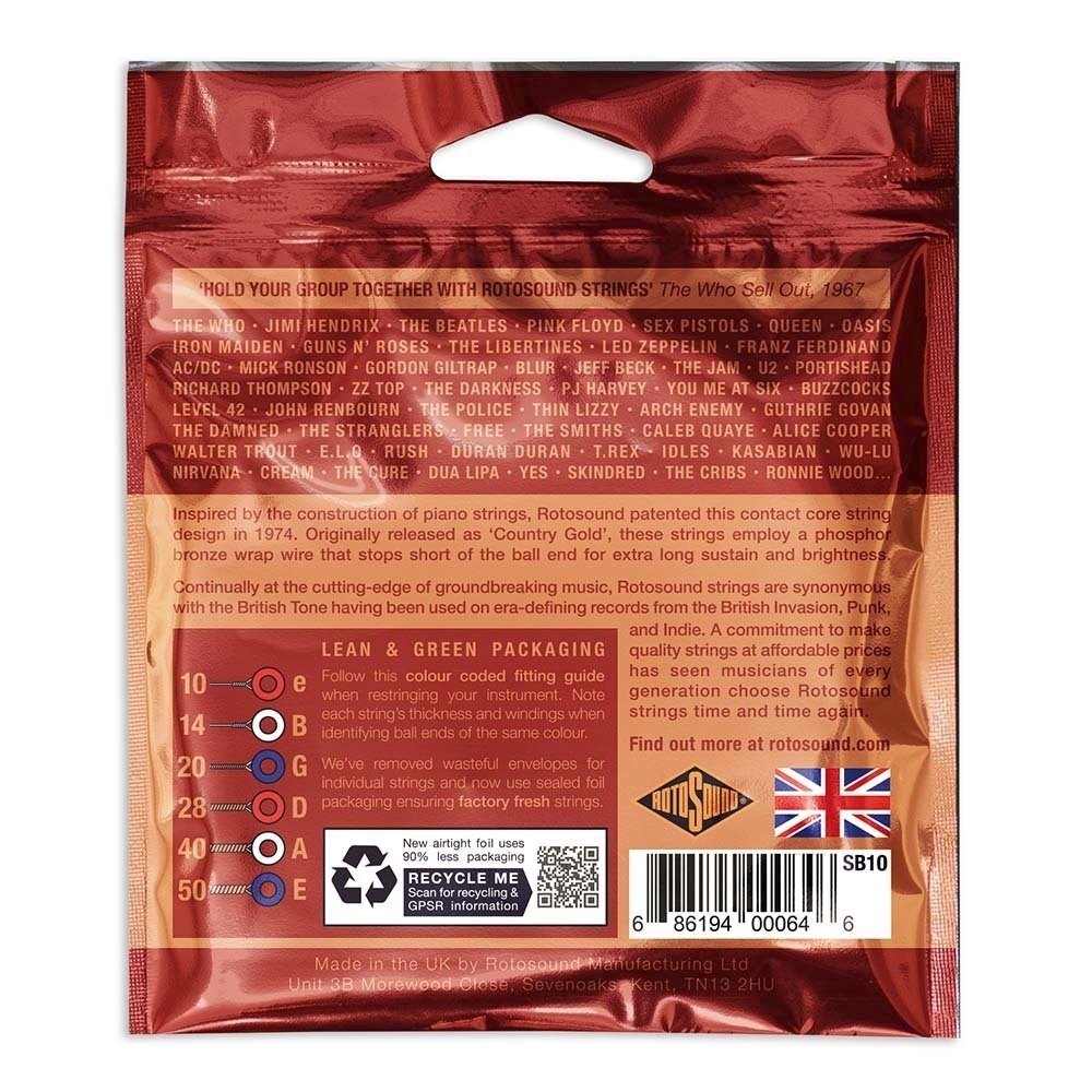 Rotosound Super Bronze SB10 corde per chitarra western 10-50