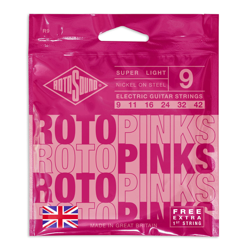 Corde per chitarra elettrica Rotosound Roto Pinks R9 9-42