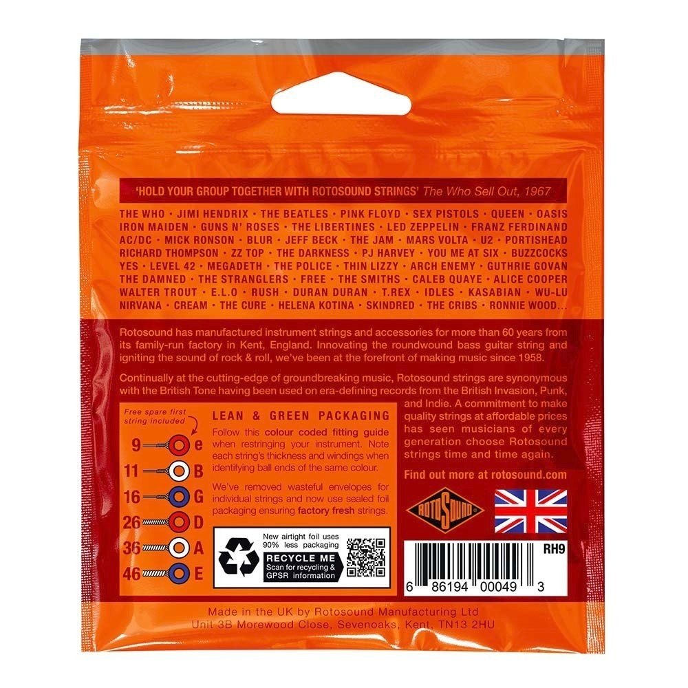 Rotosound Roto Orange RH9 corde per chitarre elettriche 9-46