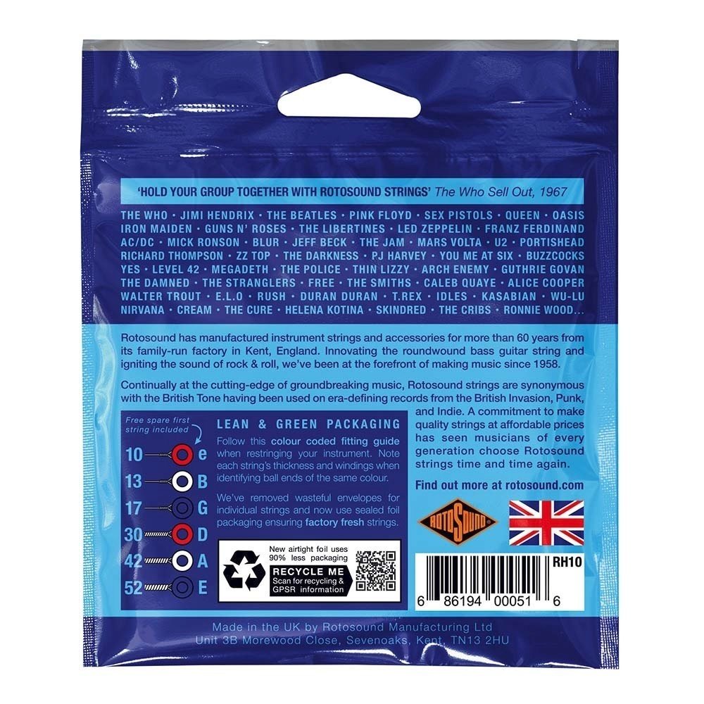 Rotosound Roto Blues RH10 corde per chitarra elettrica 10-52