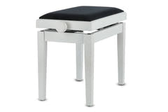 GEWA Panchetto per pianoforte Deluxe - White opaco (seduta Black)