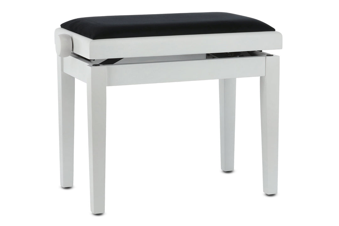 GEWA Panchetto per pianoforte Deluxe - White opaco (seduta Black)