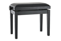GEWA Panca per pianoforte Deluxe in vinile - Black opaco (Seduta nera)