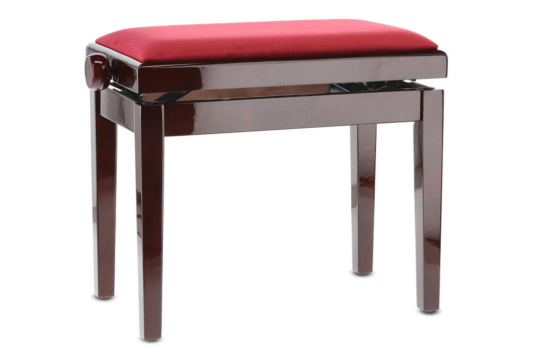 GEWA panca per pianoforte Deluxe - mogano highgloss (seduta rosso Dark)